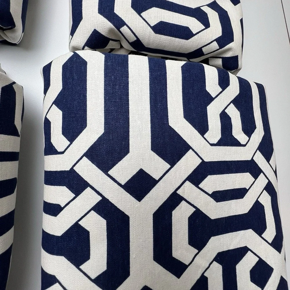 Pottery Barn Terri Trellis Room Darkening  Navy/Off White 50